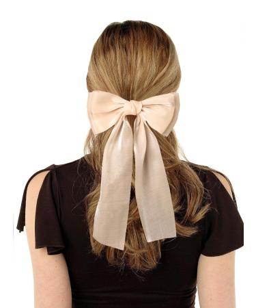 XFYUZR Women Bow Hair Clip Set - Pink & Beige Large Ribbon Hair Accessories for Girls, Prom Styling - 2Pcs - Buy Online on SooperMarket.com