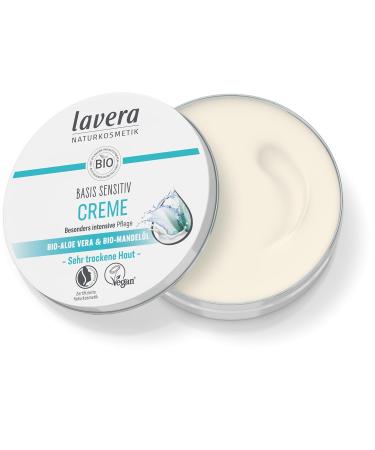Lavera Base Sensitive All-Purpose Cream - Organic Aloe Vera & Almond Oil for Dry Skin - Vegan Moisturizer - 150 ml - Buy Online on SooperMarket.com