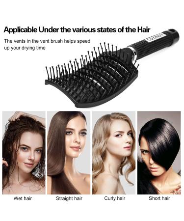 Professional Vented Hair Brush - Fast Drying & Detangling Barber Tool (Black) - Buy Online on SooperMarket.com