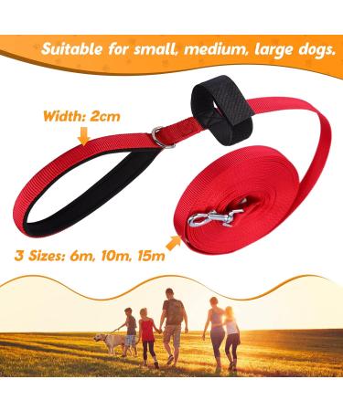 Pettom Drag Line for Dogs - 6m/10m/15m Robust Dog Leash with Padded Handle | Durable Nylon Training Line | Perfect for Cross-Country Practice - Buy Online on SooperMarket.com