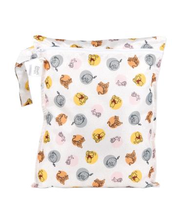 Bumkins Waterproof Wet Bag, Washable, Reusable for Travel, Beach, Pool, Stroller, Diapers, Dirty Gym Clothes, Wet Swimsuits, Toiletries, 12x14  Disney Winnie and Friends
