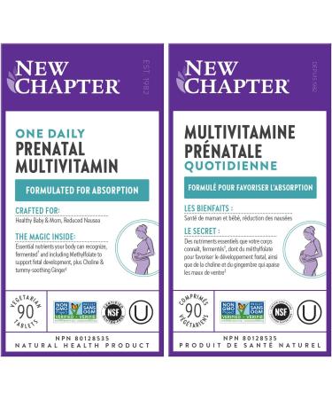 New Chapter Prenatal Vitamins Prenatal Multivitamin with Methylfolate + Choline for Healthy Mom Baby One Daily 60 Count 1 count (Pack of 90) - Buy Online on SooperMarket.com