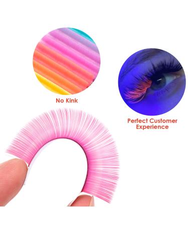 Colorful Neon UV Eyelash Extensions 15mm 0.07C Easy Fan - Blue, Yellow, Purple, Pink - Buy Online on SooperMarket.com