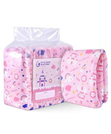 Landofgenie diaper adults printed diaper underwear big overnight adult diapers with tabs 10 pieces (big 36 "-46") Rosa L