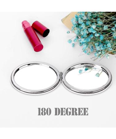 YTZJ Shatterproof Compact Mirror for Travel, Double-Sided Oval Makeup Mirror with Distortion-Free Feather Pattern - Perfect for Women and Girls - Buy Online on SooperMarket.com