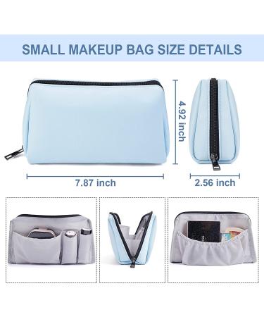 MAANGE Small Waterproof PU Leather Makeup Bag for Women - Light Blue - Buy Online on SooperMarket.com