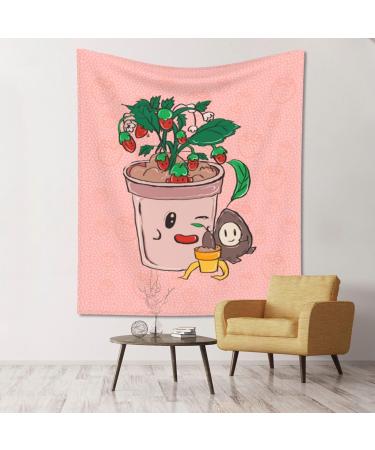 YYHHAOFA Sunflower seeds and strawberries pattern Wall Decor Tapestry 60x51 in : Durable lightweight and easy to install