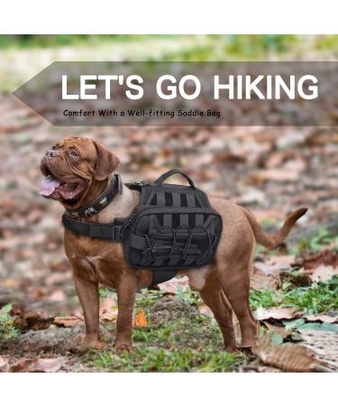 Petmolico Dog Saddle Bag | Hiking & Camping Dog Pack for Medium & Large Dogs - Black - Buy Online on SooperMarket.com