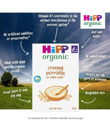 HiPP Organic Stage 1" From 6 Months" Creamy Porridge 160 g (Pack of 4) - Buy Online on SooperMarket.com
