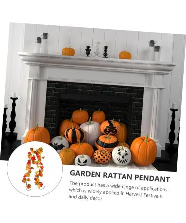 Cabilock 2 Pcs Simulated Maple Leaf Rattan Halloween Garland Maple Leaf Vines Silk Flower Artificial Ornament - Buy Online on SooperMarket.com