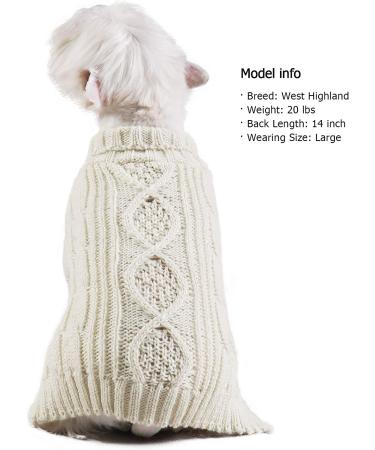 KYEESE Golden Thread Turtleneck Dog Sweater for Cold Weather - Medium Beige - Buy Online on SooperMarket.com