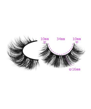 Wiwoseo Natural Mink False Eyelashes - 5 Pairs Fluffy Wispy 16MM Faux Mink Lashes - Buy Online on SooperMarket.com