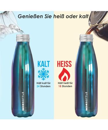 Xanadoo Stainless Steel Drinking Bottle 500ml - Eco-Friendly BPA-Free Leak-Proof Thermos for Camping Sports & School - Blue Chrome - Buy Online on SooperMarket.com