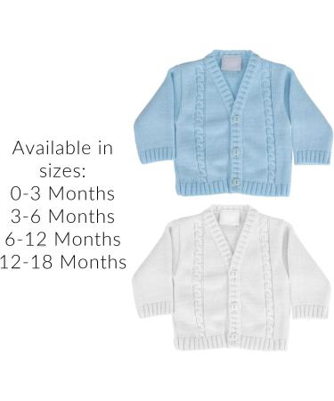 Baby Boys Blue Knit Cardigan - Made in Portugal - 0-3 Months - Buy Online on SooperMarket.com