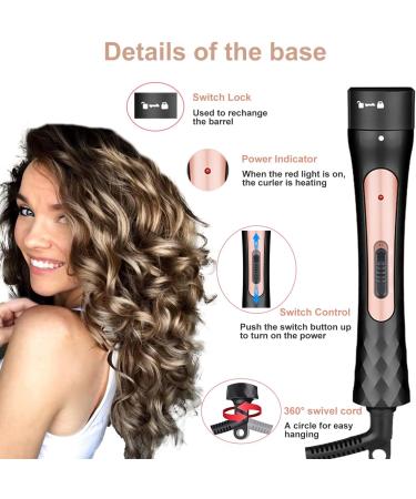 JAETON Hair Curling Wand Iron Conical Curling Iron Set Interchangeable Ceramic Barrel Hair Curler Set for Short & Long Hair (Small 3 Tubes) - Buy Online on SooperMarket.com
