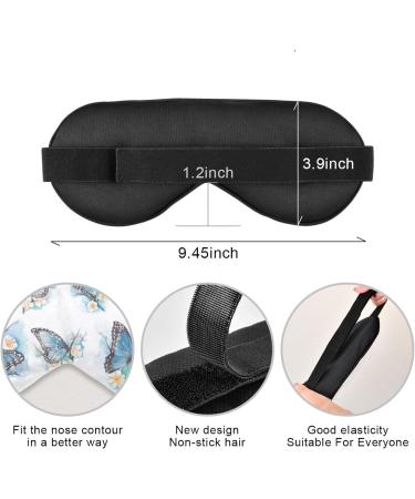 Haskirky Light Blocking Eye Mask - Breathable & Adjustable for Men and Women | Ideal for Travel, Yoga, Meditation, Office, and Deep Sleep - Butterfly Floral Design - Buy Online on SooperMarket.com