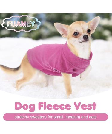 Pink Dog Fleece Vest with Turtleneck for Small Medium Dogs - Winter Jacket with Leash Hole - Buy Online on SooperMarket.com