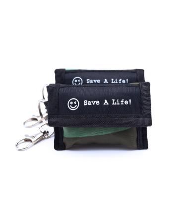 mantuuu CPR ventilation mask in a set of 2 - practical first aid kit with disposable gloves - small key ring with carabiner