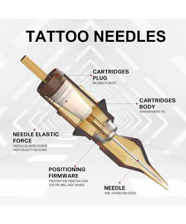 50pcs Assorted Tattoo Cartridge Needles - Curved/Round Magnum Shader - 7RM 9RM 11RM 13RM 15RM - Disposable & Soft Edge - #10 Bugpin RM - EN02-50KIT-T - Buy Online on SooperMarket.com