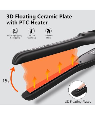 DSHOW Pencil Flat Iron - Mini Hair Straightener for Short Hair Pixie Cuts & Bangs Tourmaline Ceramic Adjustable Temperature Auto Shut Off - Black - Buy Online on SooperMarket.com