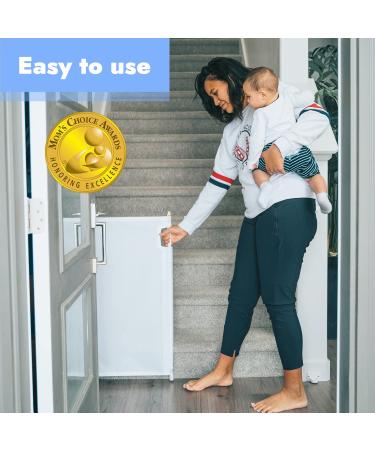 Papablic Retractable Baby Gate | Auto Lock Safety Gate for Baby & Pet | 34 Tall Extends to 54 Wide | Extra Wide Dog Gate for Indoor Outdoor Stairs | White - Buy Online on SooperMarket.com