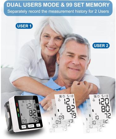 Alecaremed Wrist Blood Pressure Monitor with Adjustable Cuff & Large LCD Display - 198 Reading Memory, Voice Function - Automatic Digital BP Machine for Home Use (Black) - Buy Online on SooperMarket.com
