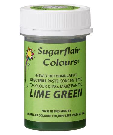 Sugarflair Lime Green Spectral Food Colouring Paste Highly Concentrated for Use with Sugar Pastes Buttercream Royal Icing or Cake Mix Vibrant Colour Dye - 25g
