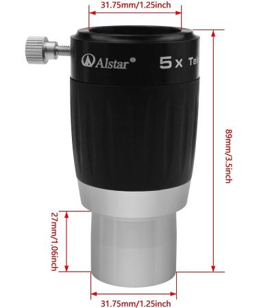 Alstar 1.25 4-Elements 5X TeleXtender Barlow Lens - Premium Quality Optics - Buy Online on SooperMarket.com