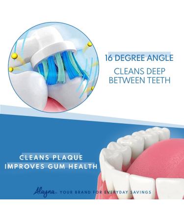 Alayna Replacement Brush Heads - Pack of 4 Cross Style Electric Toothbrush Heads Compatible with Oral B Braun Bases - Buy Online on SooperMarket.com
