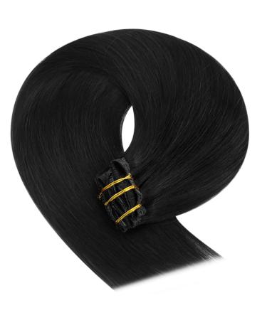 Youngsee Real Hair Clip In Extensions - 35cm Black 120g Remy Human Hair 7PCS - Buy Online on SooperMarket.com