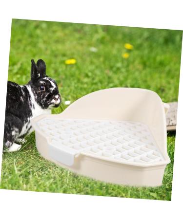 GANAZONO Rabbit Triangle Toilet Pet Litter Basin Pet Cage Guinea Pig Enclosure Pet Potty Abs White 25.00X19.00X10.00CM White - Buy Online on SooperMarket.com