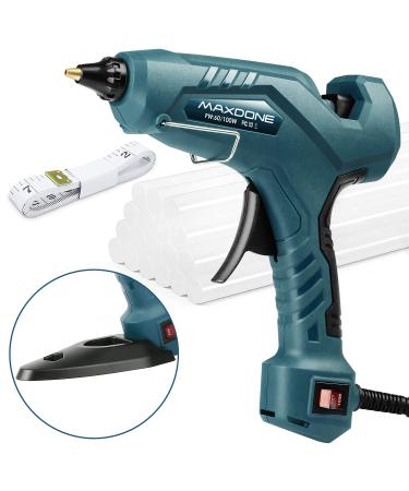 Hot Glue Gun Kit - MAXDONE Craft Full Size(Not Mini) Glue Guns Heavy Duty Hot Glue Gun with 12pcs Glue Sticks(0.43'' x 8) 60/100w for DIY Art Green