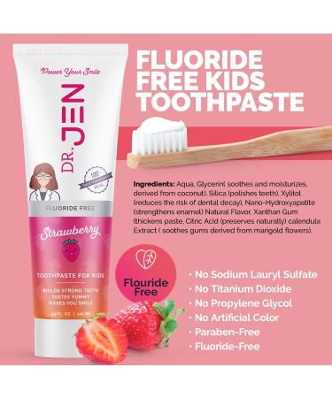 Dr. Jen Fluoride-Free Children's Remineralizing Toothpaste - Safe-to-Swallow, Kid-Friendly, Dentist Recommended with Nano Hydroxyapatite - Eliminate Mouth Bacteria - 3.4 oz (Pack of 1) - Buy Online on SooperMarket.com