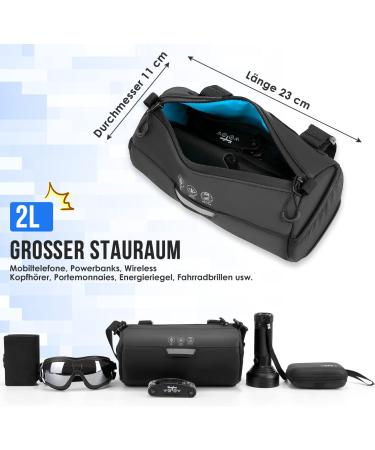 Eyin Waterproof Bicycle Handlebar Bag | 2L Reflective Cycling Bag with Removable Shoulder Strap for MTB & E-Bike Rides - Buy Online on SooperMarket.com