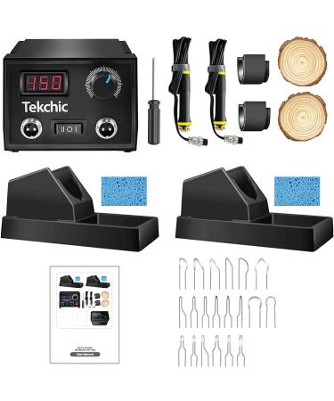 Professional Wood Burning Kit, TEKCHIC Pro1 Wood Burners for Wood Burning Pyrography with 20 Wire Nibs Tips Including Ball Tips
