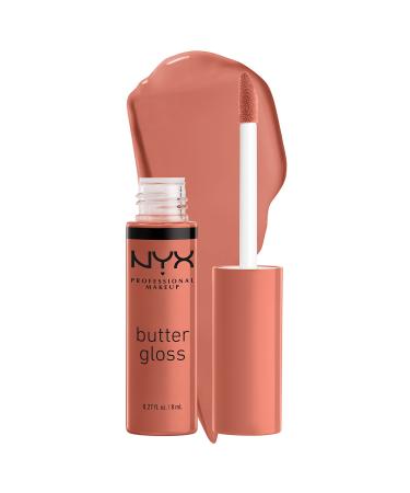 NYX PROFESSIONAL MAKEUP Butter Gloss Brown Sugar  Non-Sticky Lip Gloss - Sugar High (Peachy Light Nude) 45 Sugar High 0.27 Fl Oz (Pack of 1)