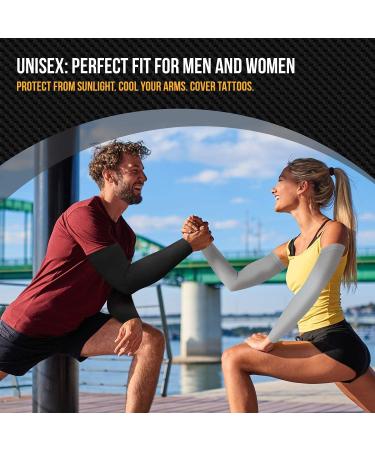 Ruiuzioong Slipproof Arm Warmers for Men & Women - Perfect for Running Cycling Hiking Golf & Basketball - 1 Pair Black - Buy Online on SooperMarket.com