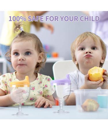 4 Pcs Wine Sippy Cup Goblet for Toddlers 8+ Months - Perfect for Baby Kids Birthday Party - Blue Pink Yellow Purple - Buy Online on SooperMarket.com