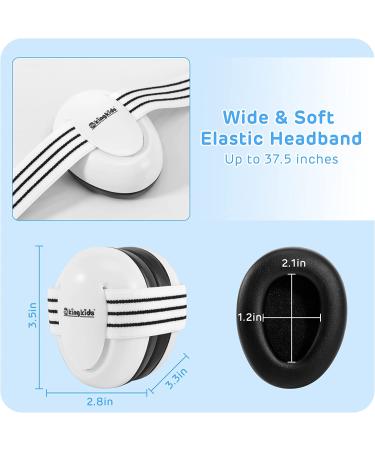 KINGKIDS Baby Ear Protection Headphones - Noise Cancelling Earmuffs for Infants & Toddlers - White & Black - Buy Online on SooperMarket.com
