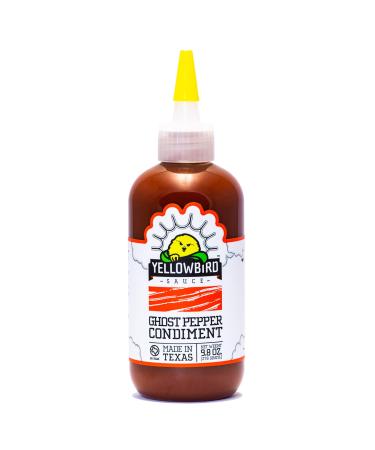 Ghost Pepper Hot Sauce by Yellowbird - Hot and Smoky Hot Pepper Sauce with Smoked Ghost Peppers, Tomatoes and Onions - Plant-Based, Gluten Free, Non-GMO Pepper Sauce - Homegrown in Austin - 9.8 oz Pepper 9.8 Ounce (Pack