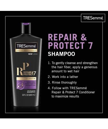 TRESemme Shampoo and Conditioner Set Repair & Protect 7 with Biotin - Visibly Repairs Styling Damage & Strengthens Hair - 22 Fl Oz Each | International Shipping Available - Buy Online on SooperMarket.com