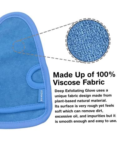 Bvanzo Exfoliating Glove - Dead Skin & Fake Tan Remover Mitt for Shower - Skin and Body Exfoliator - Blue - Buy Online on SooperMarket.com