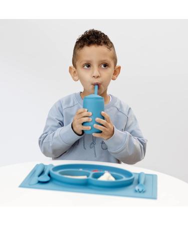 ez pz Happy Cup + Straw Training System - Silicone Toddler Training Cup - Pediatric Feeding Specialist Designed - Blue - 24 Months - Buy Online on SooperMarket.com