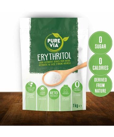 Pure Via Erythritol 2 X 1kg pack Zero Calorie & Keto Friendly Sugar Alternative Non-GMO Certified - Buy Online on SooperMarket.com