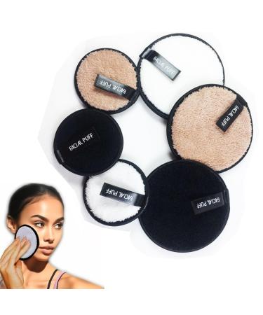 Reusable Makeup Remover Pads Facial Make Up Removal Wipes Washable Face Cleaning Cloths Soft Makeup Remover Rounds Hypoallergenic for Mascara Eye Shadow Lipstick Foundation -6 PCS