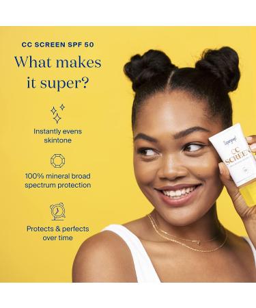 Supergoop! CC Screen SPF 50 PA++++ Mineral CC Cream - Tinted Moisturizer with Broad Spectrum Sunscreen - Buy Online on SooperMarket.com