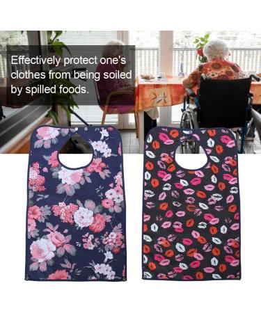 Adult Bibs 2 Pack Waterproof Mealtime Bibs Double Layer Reusable Dining Clothing Protector for Elderly Women Men 17.7" x 29.5" - Buy Online on SooperMarket.com