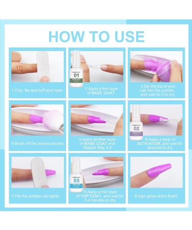 Morovan Dip Powder Nail Kit - 8 Colors Starter Kit for French Manicure - DIY Salon Quality Dipping Powder Set - Buy Online on SooperMarket.com