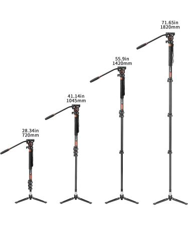 Cayer CF34 Carbon Fiber 71 Video Monopod Kit with Fluid Head and Folding Base - DSLR & Camcorder Telescopic Monopod Set - Buy Online on SooperMarket.com