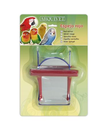 Arquivet red mirror for bird cage 12 x 10 cm cage accessories toys for canaries agapornis budgies parrots entertainment for birds